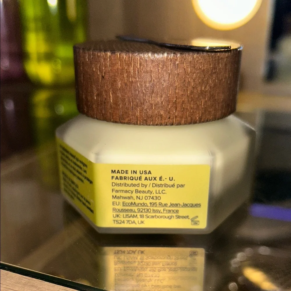 Farmacy Honey Halo Ceramide Moisturizer - Yellow Cream Jar with Brown Lid - Picture 2 of 3